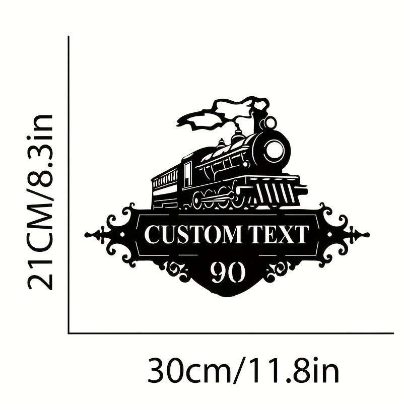TEMU Personalized Train Wall Art, Metal Steam Locomotive Tags With Customized - Decorative Retro Railway Decorations For Home, Garden, And Train