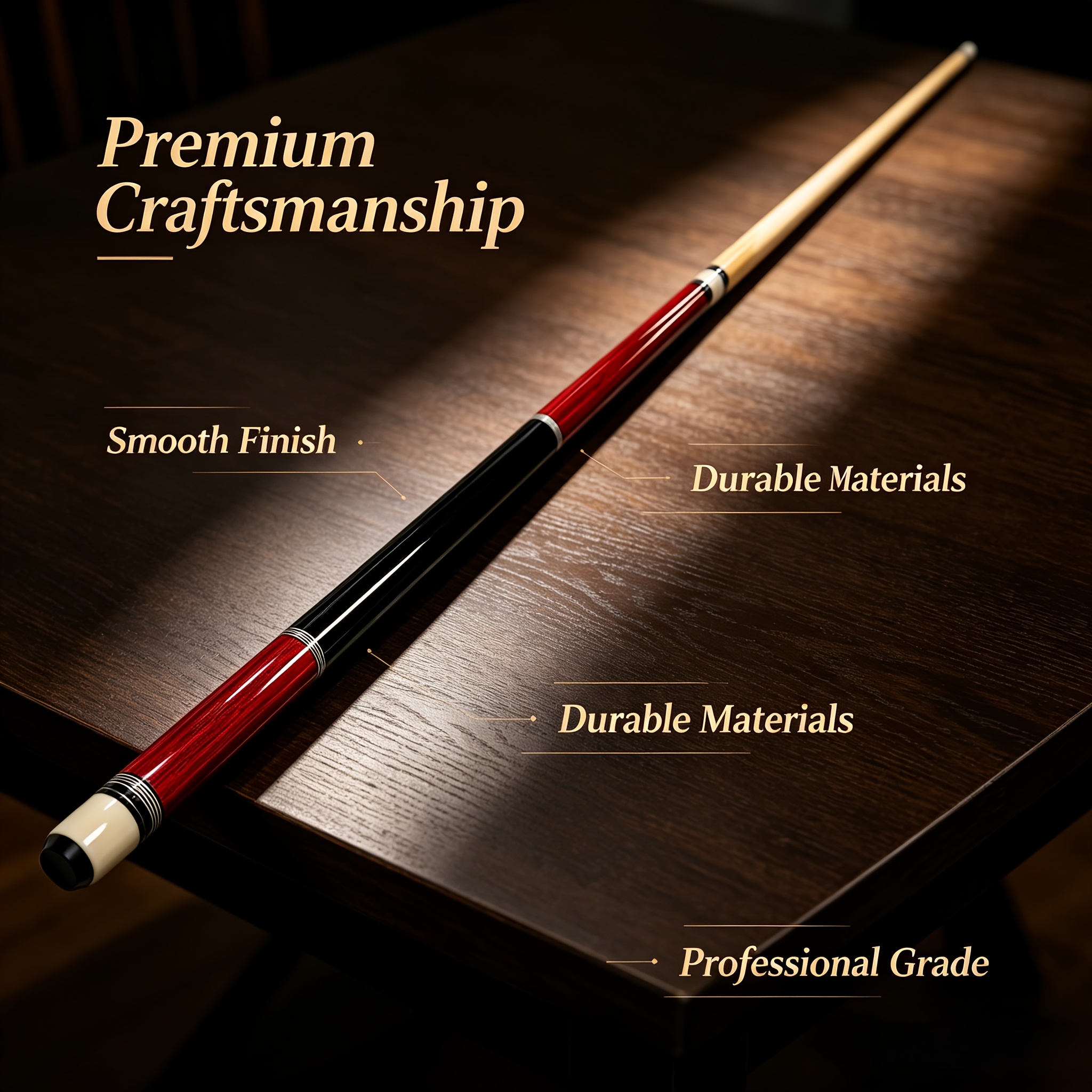 57-Inch Limited Professional Billiard Cue, Classic Red Maple Pattern, with 13Mm Tip - Heavy Duty Reclaimed Wood Snooker/English Billiard Cue - Smooth Surface And Enhanced Joint, Suitable for Competitive And Recreational Players, Sports Gift