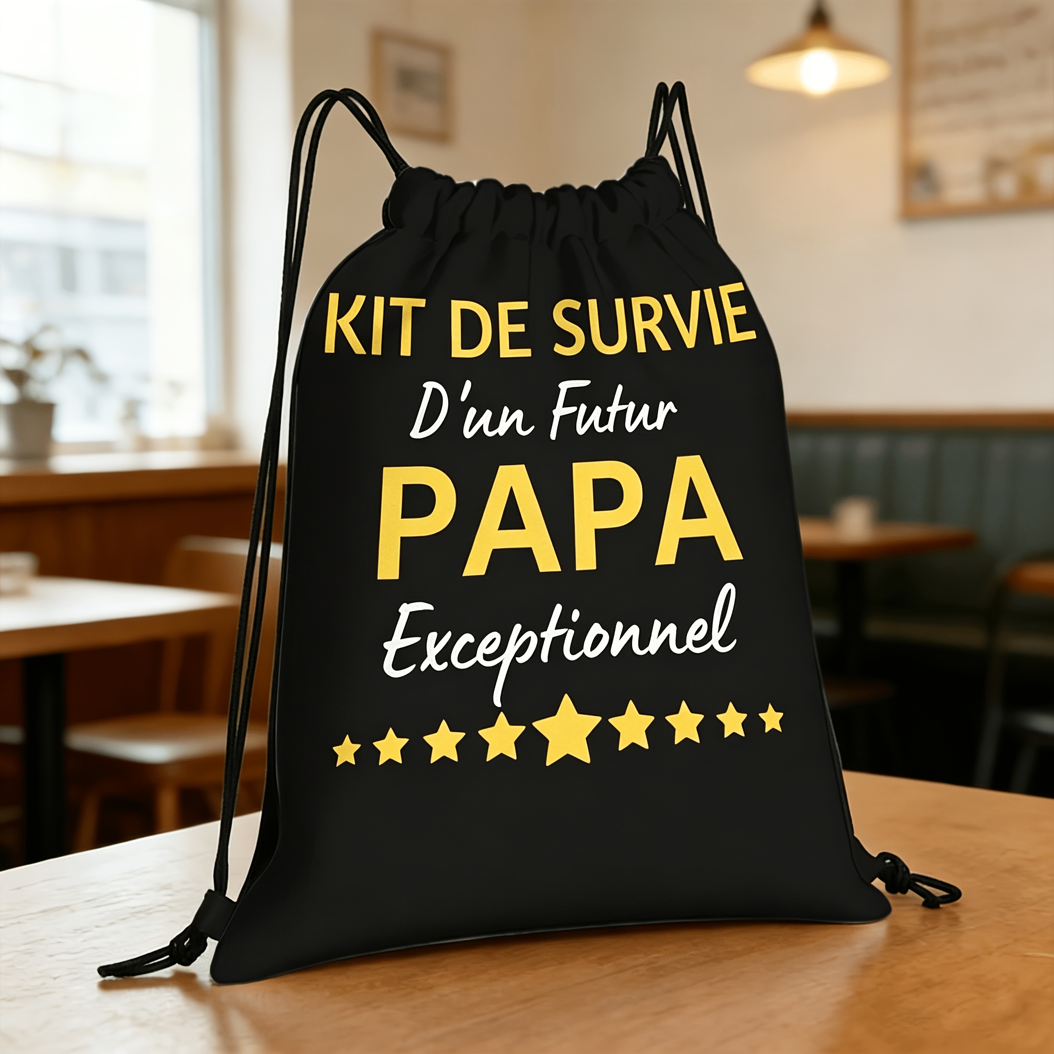TEMU Impression -, Kit de survie pour papa | Sac à cordon de serrage pour pères | Sac de sport léger pour fitness, , voyage, entraînement | Convient