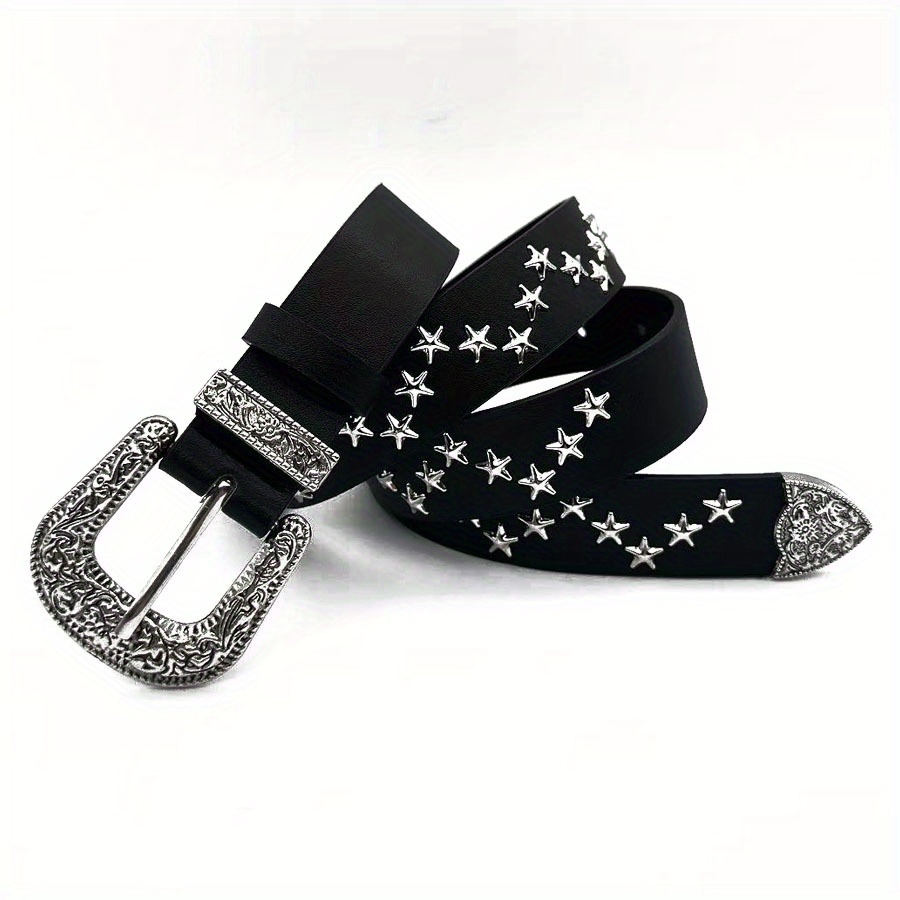 European And American Unisex Star Studded Casual Punk Hip-hop Belt