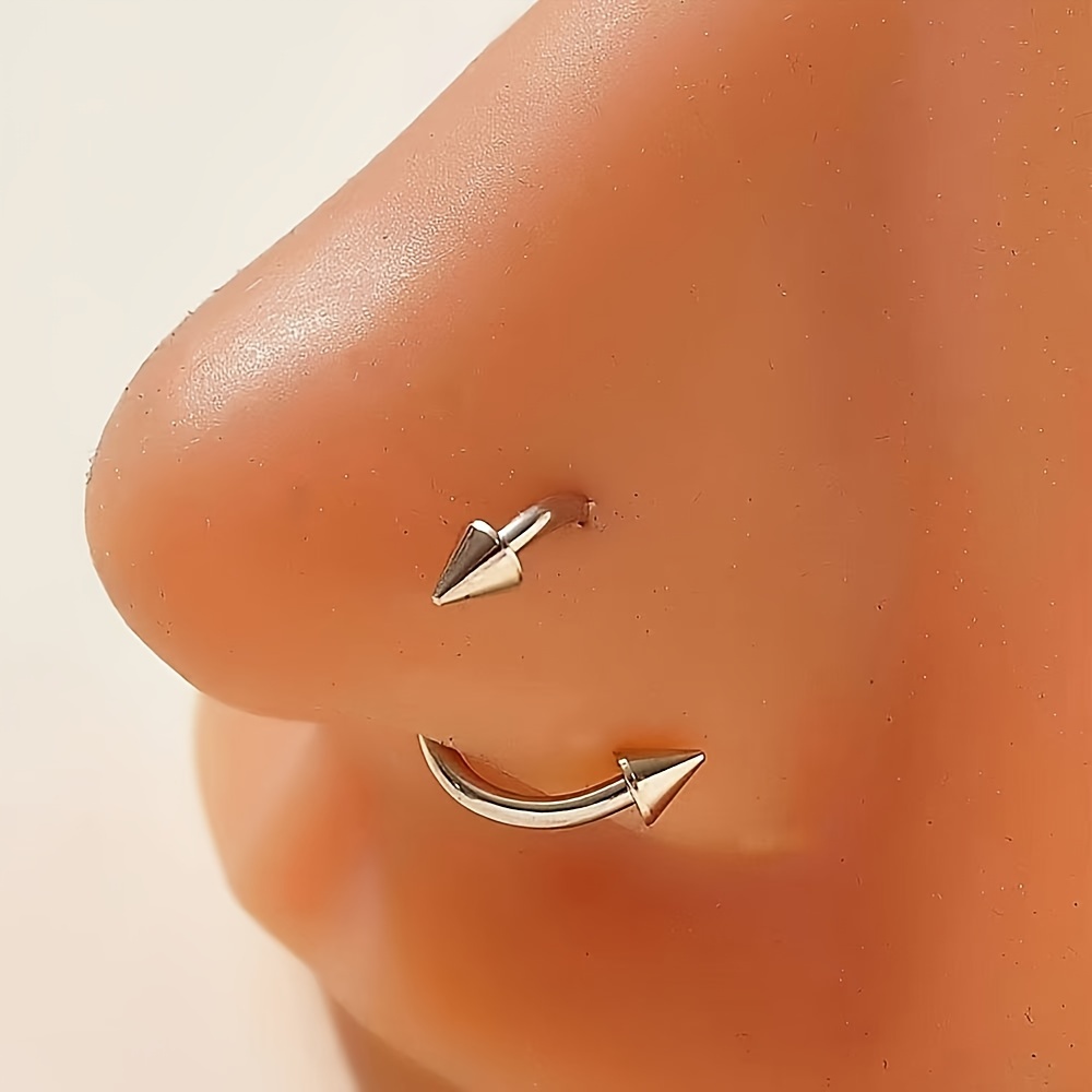 

Chic Y2k-inspired Stainless Steel Nose Ring - 0.8mm, Casual Attire & All , Stainless Steel, Nose Piercing, Nose Ring, Body Jewelry