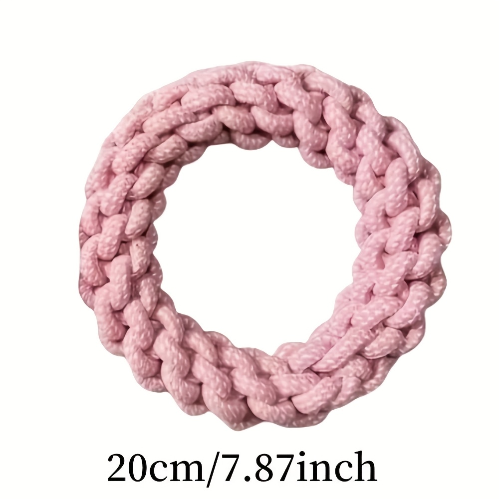 TEMU 1pc Polyester Dog Chew Toy, Multicolor Braided Knot Rope For Teeth Cleaning And Interactive Training, Recommended For Large Breeds