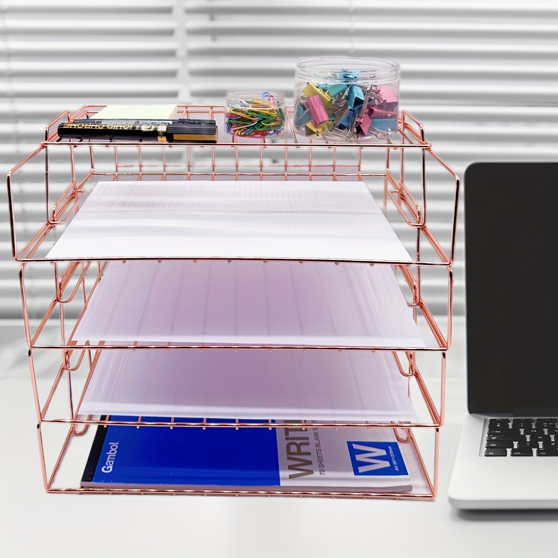 4 tier Stackable Letter Tray Desk File Organizer Desk File - Temu Canada