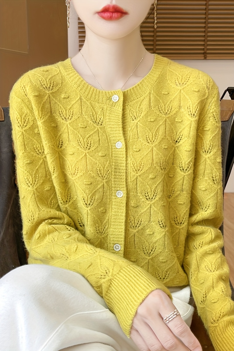 leichter damen cardigan knopfverschluss – weicher langarm Temu