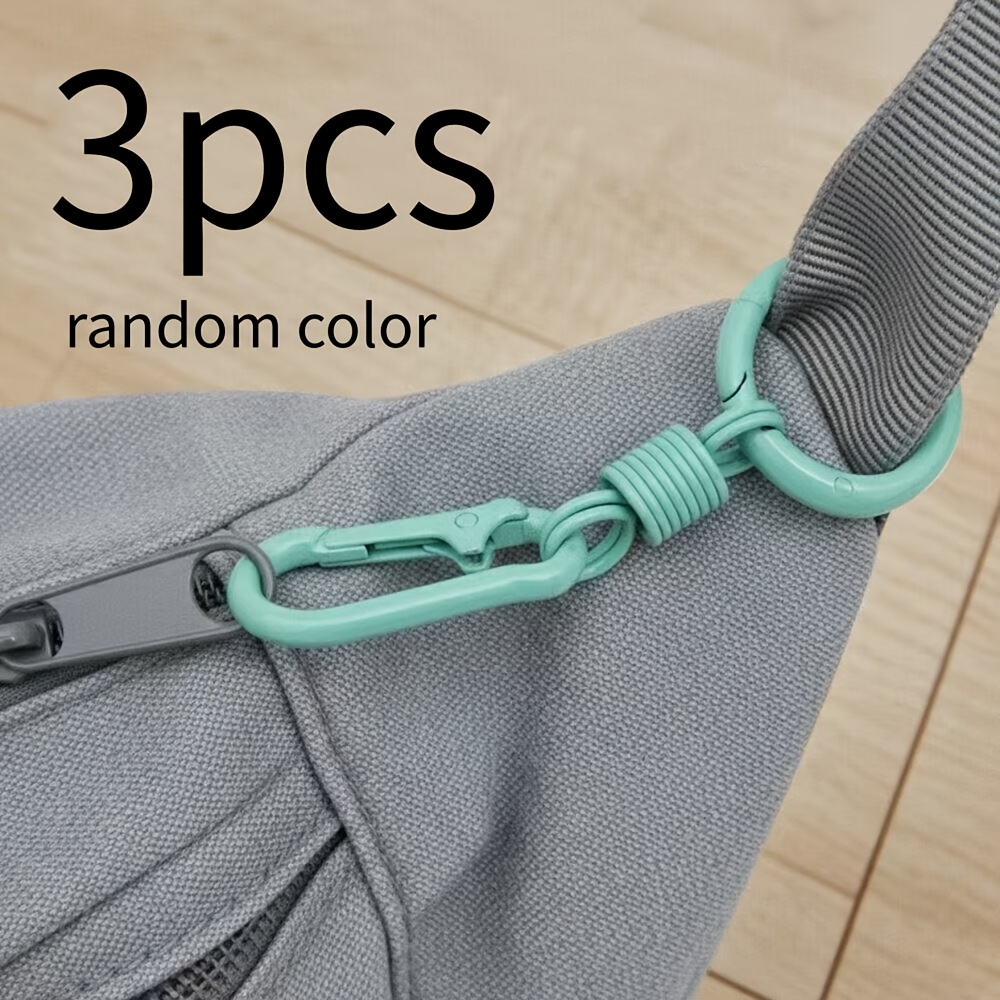TEMU 3pcs Random Color Anti-theft Zipper Pulls, Backpack Anti-opening Safety Buckles, Luggage Anti-theft Lock Buckles, Portable Anti-mis-opening