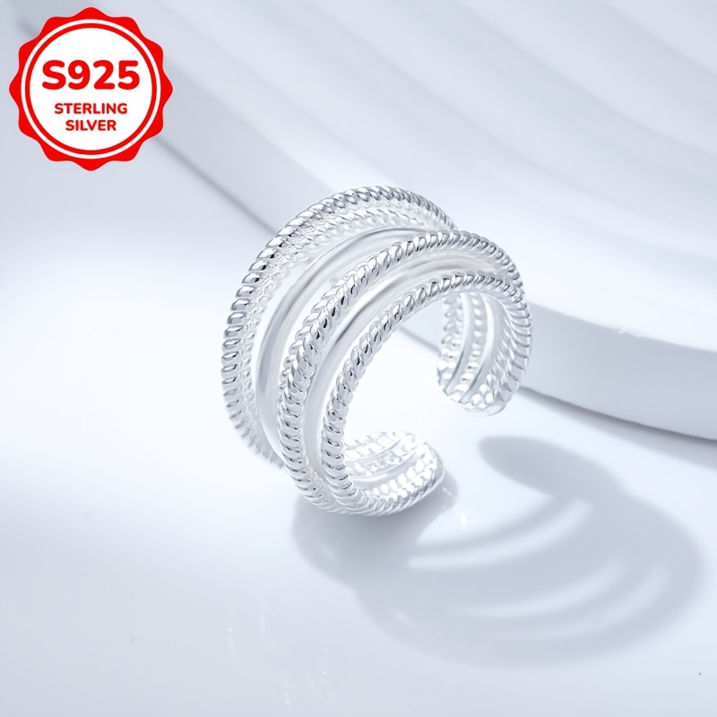 Sterling Silver Stackable Rings for Women Geometric 4g Daily Wear