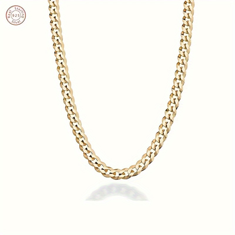 5mm 18k gold plated italian cuban 925 golden necklace for women hip hop men and women simple and   high end necklace   birthday gift holiday gift with a   box details 2