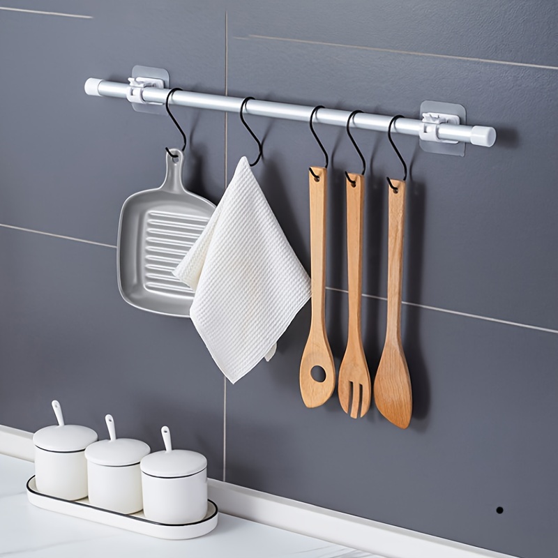 Utensil Hooks Wall Hanging Curtain Rod Hook Wall mounted - Temu