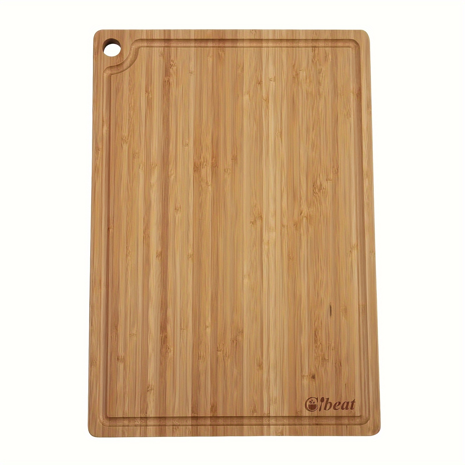 

Cutting Board Bamboo Natural, Large Wooden Board For The Kitchen, Carving Board With Juice Groove, Chopping Board With Hole, Ideal For Meat, Bread, Vegetables And Cheese