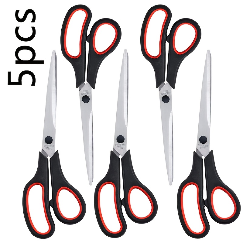 TEMU 5pcs Set - Office Scissors With Small Handles, Household Stainless Steel Scissors, Small Scissors For Stationery, Crafts, Sewing, And Thread