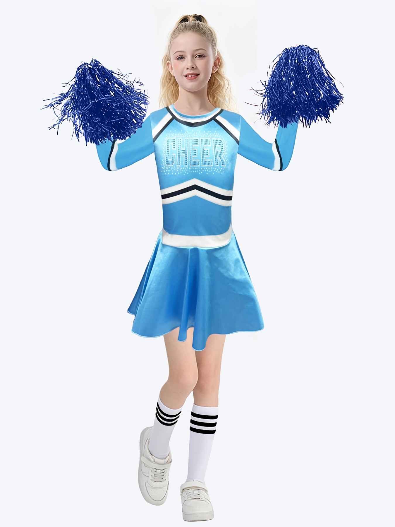 cheerleader dress set pom poms socks long sleeve - Temu Greece