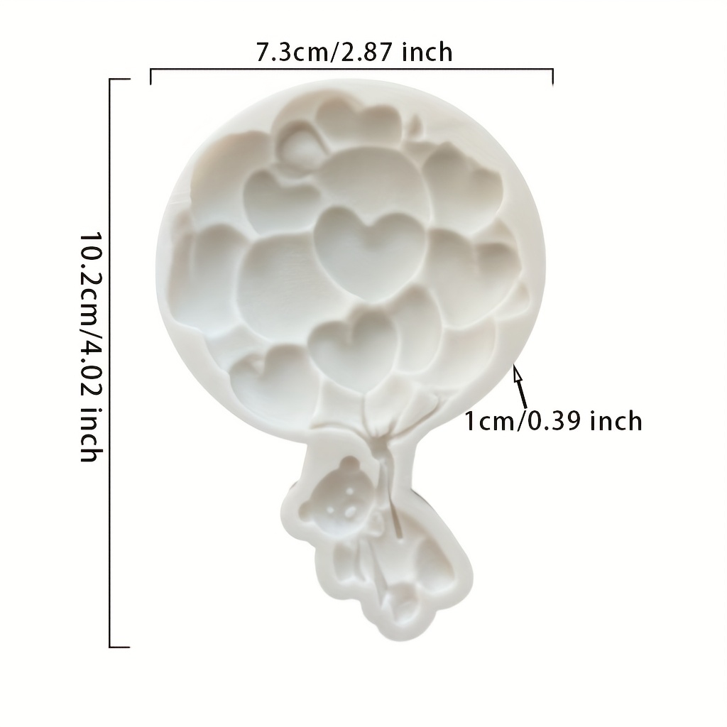 E-shop Bär Ballon Silikonform, Epoxidharzform, Form für Schmuckherstellung, Dekorationen, Thanksgiving Weihnachten Valentinstag Werkzeuge