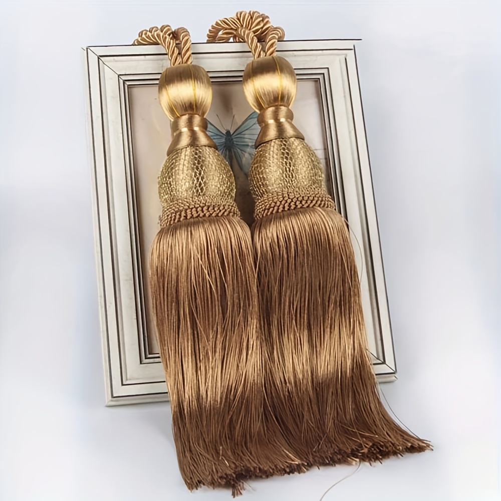 Fermatenda Con Nappa - 1 Coppia In Rayon Per Decorazione Casa, Tende E Pareti - Blu Pavone - Foto 14