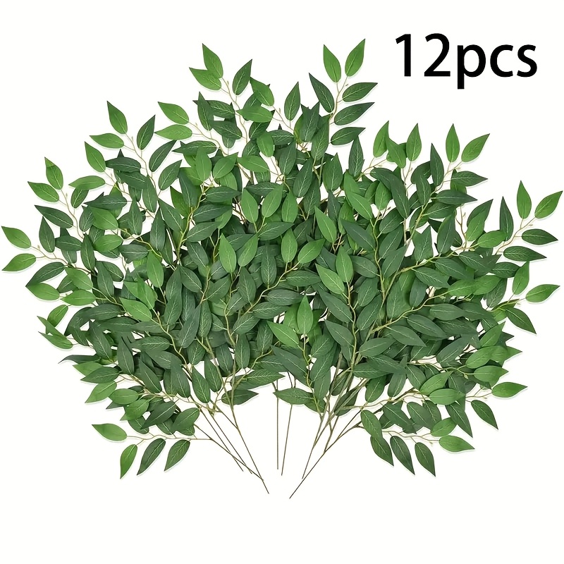 

12pcs Italian Ruscus Artificial Greenery Stems - Matte Garland For Diy Wedding Arch, Bouquet Filler, Table Centerpieces, Home Decor, Hanging Spray