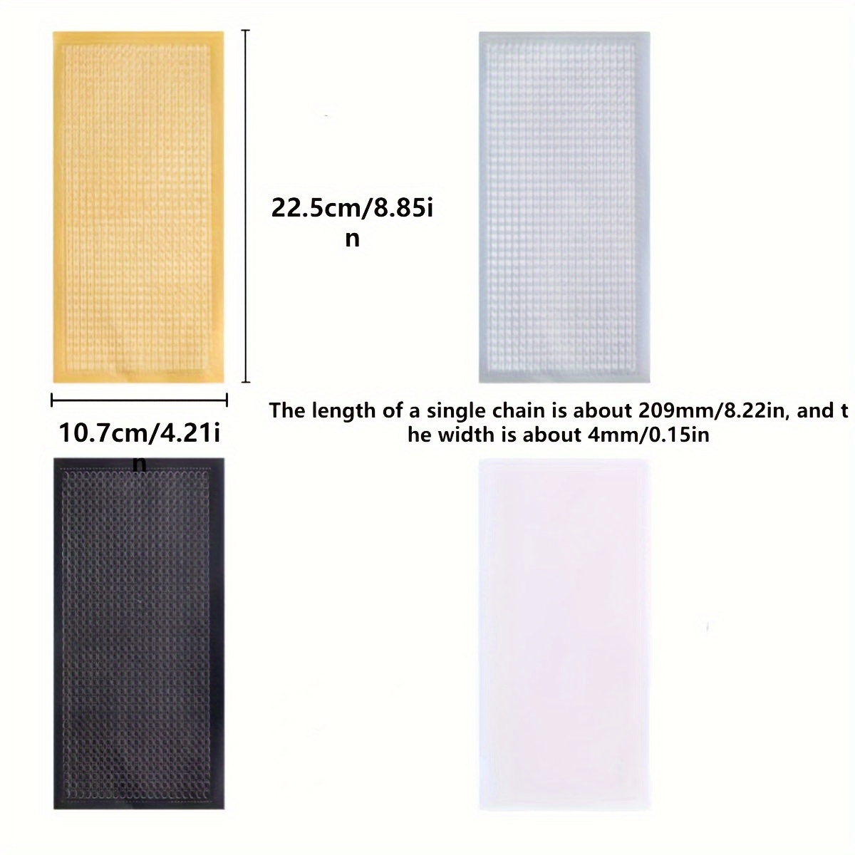 A Set Of 4 Chain Link Stickers: Golden And Silvery, Black, White Striped Self-adhesive Stickers, Used For Handmade Photo Album Production - Pvc High Quality, Self-adhesive, Shiny, And Cut