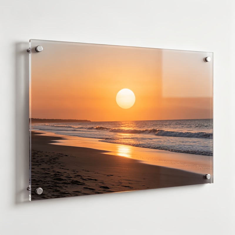 TEMU Custom Photo Acrylic Wall Plate - Decorative Picture Frame, Modern Frameless Hanging Decor, Can Use Your Own Photos, For Office Display,