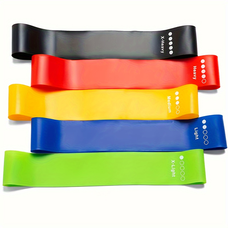 TEMU 5pcs Yoga Resistance Bands, Fitness Resistance Bands, -lifting Bands, Exercise Set For Hip Training With 5-color Bands