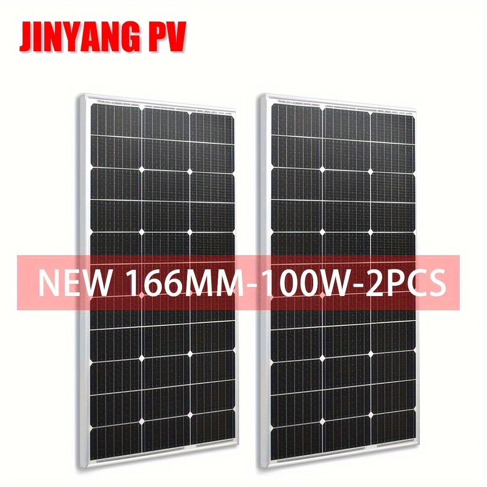 

Solar Panel 200w To 2pcs 100w Panel Solar18v 30mm Aluminum Frame Glass Coating 900mm Solar Cable 12bb Monocrystalline Solar Cell 18v For 12v Battery Charge