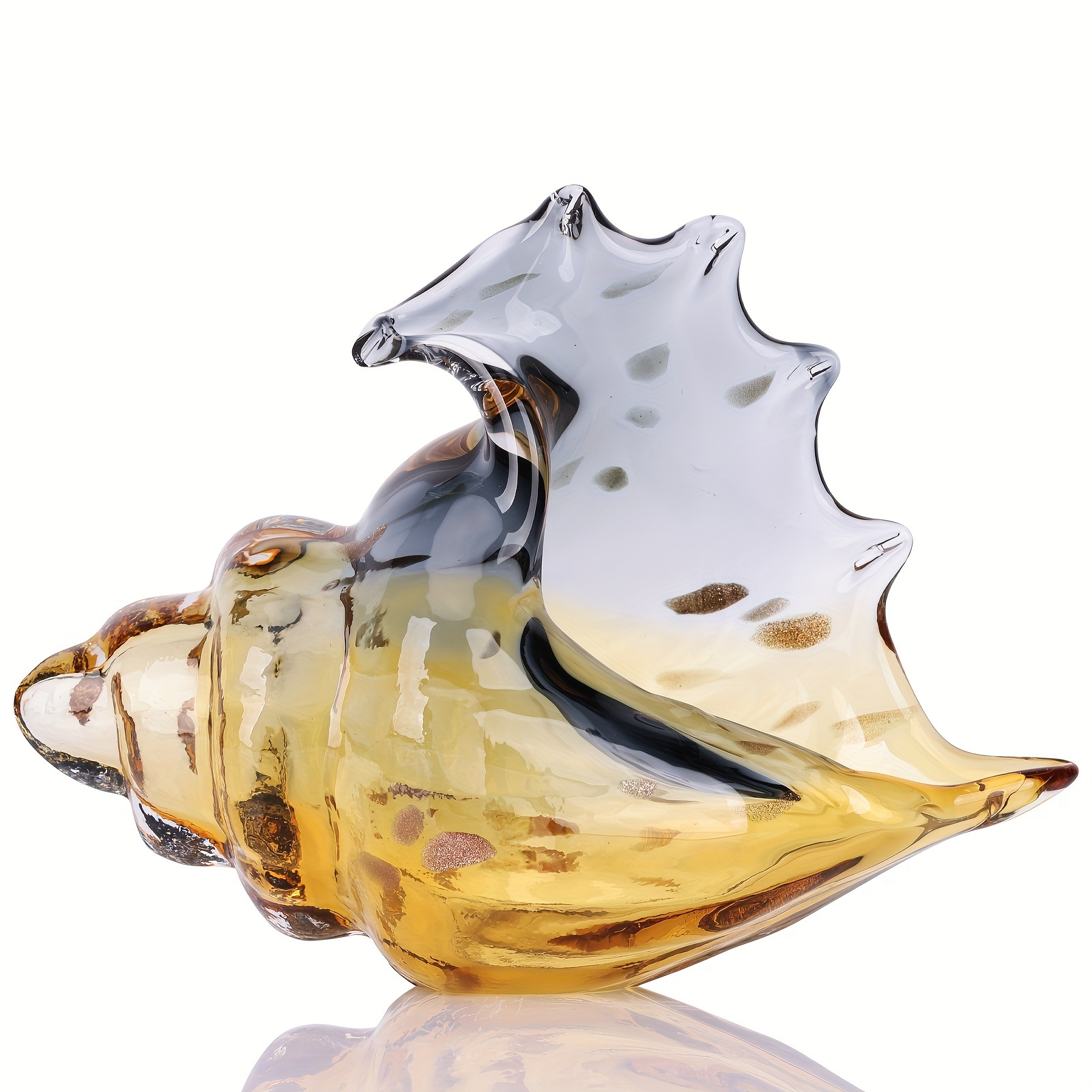 

1pc, Hand Blown Glass Conch Statue, Artistic Glass Shell Sculpture, Home Decor For Living Room Coffee Table, Room, Tv Cabinet, Entryway Table Decor