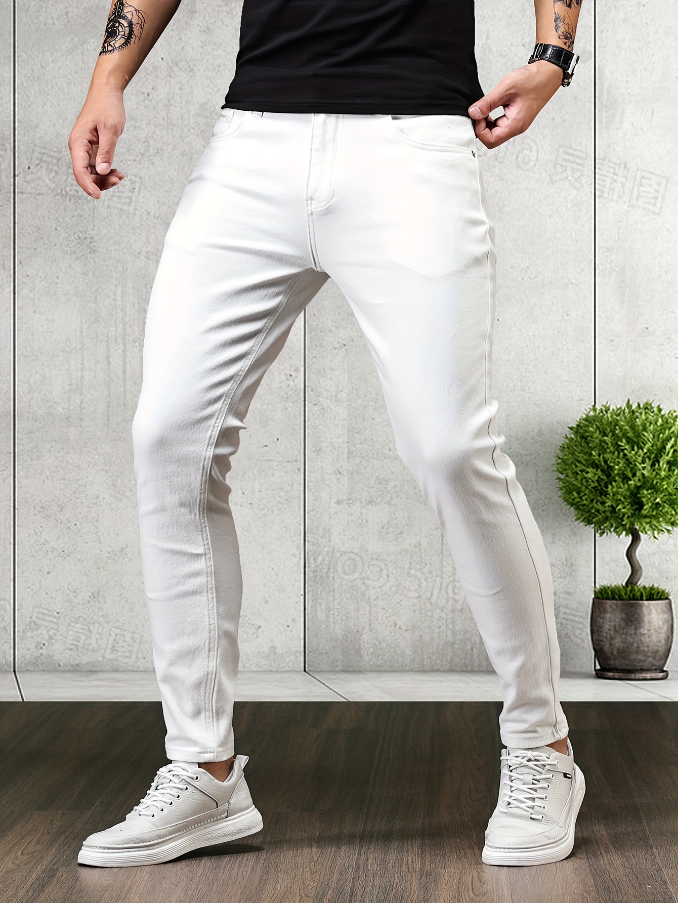 Mens shops white skinny jeans