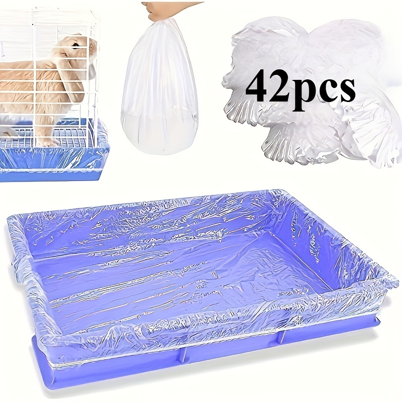 TEMU 42 pezzi Tappetini trasparenti usa e getta multi-misura per gabbie di , criceti e piccoli animali domestici - Sacchetti di plastica facili da