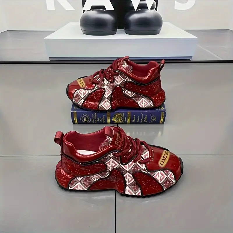 durable mens stylish embroidered sneakers black white lightweight casual sneakers with thick rubber sole for and height increase Product details 7