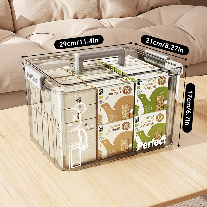 TEMU Shuaishi Large Storage Box - Waterproof, Thick Plastic Organizer For Clothes, Toys, Snacks & Books - Home And Dorm Use, Under-bed Storage