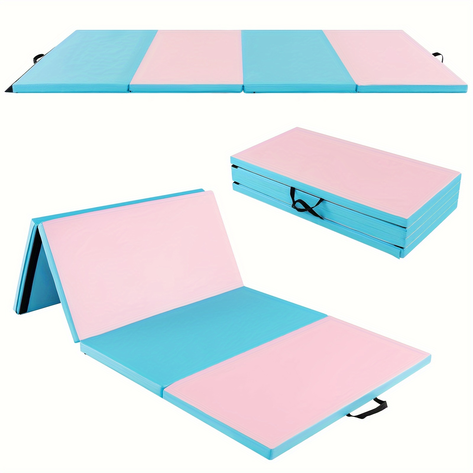 

8' X 4' X 2" Folding Gymnastics Mat Tumbling Exercise Leather Cover For Yoga