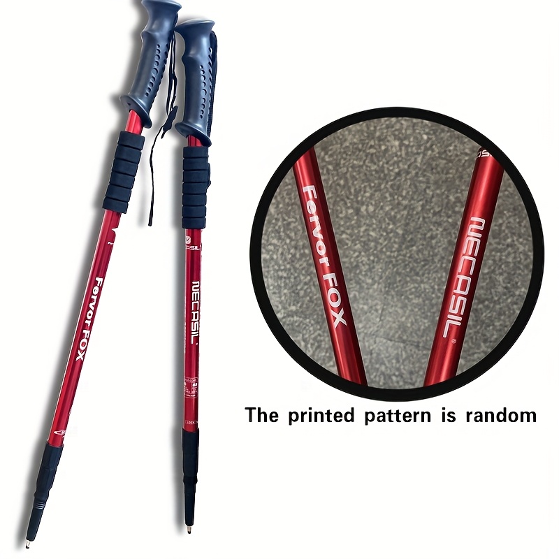 TEMU 2pcs Lightweight Aluminum Trekking Poles With , Adjustable Length - Non-slip Grip, Folding Hiking Sticks For Mountain Climbing, Trail Hiking,