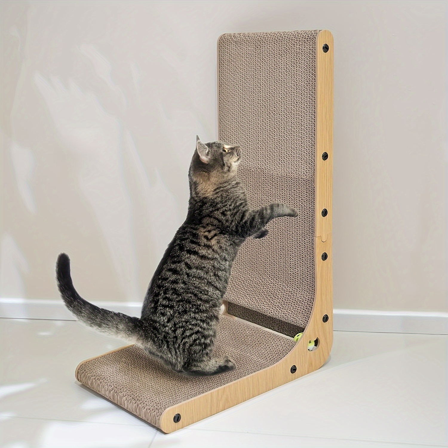 

L Shape Cat Scratcher Cardboard, 23.6 Inch Vertical Cat Scratcher For Indoor Cats, Furniture Wall Protector Cat Scratch Pad