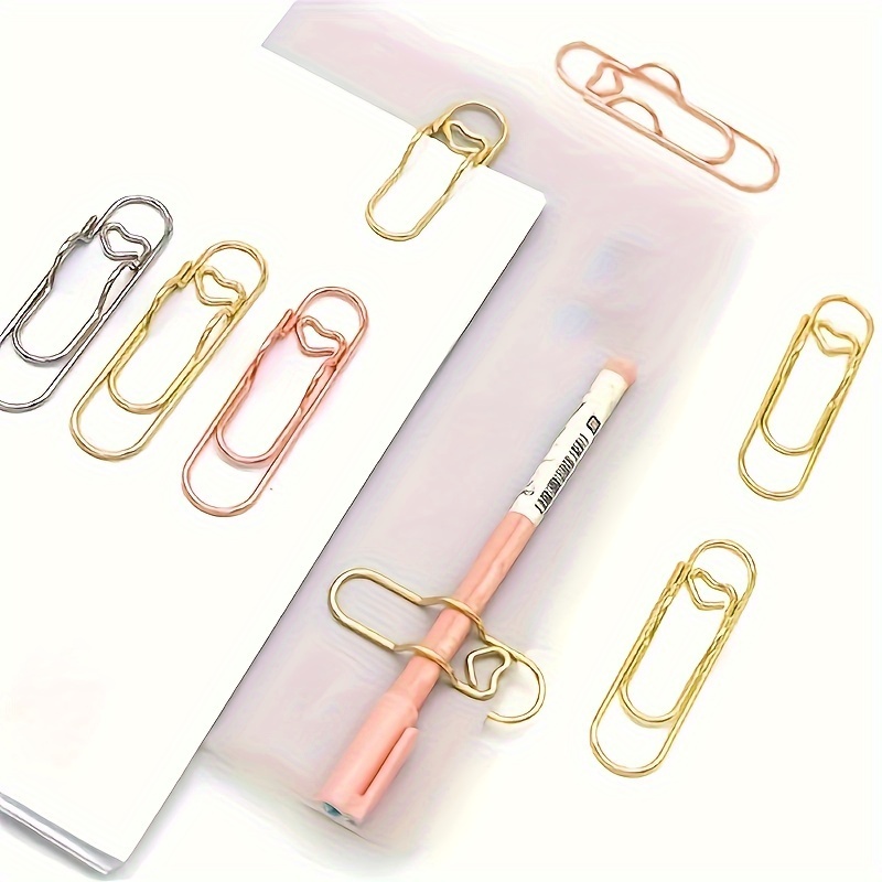 

A Set Of 6 Mixed- -shaped , Multifunctional -shaped Metal Pen , Pen Buckles, Diary Accessories, - , Iron , Office Supplies File Organizer