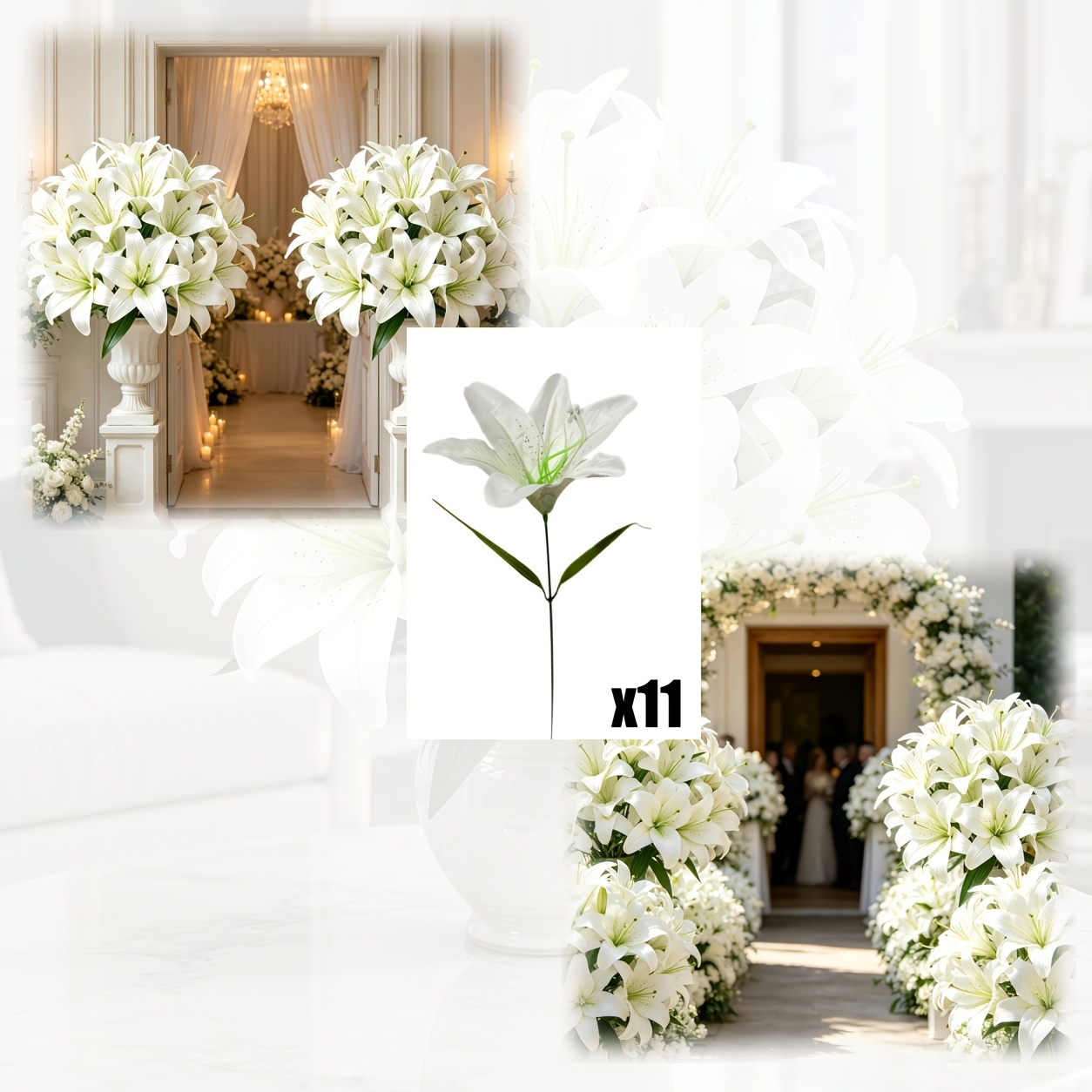 TEMU 11 Pezzi di Fiori di , Artificiali Puro Eleganti Qualit� Resistenti ai UV, Fiori Realistici al Tatto, Decorazioni per Esterni/Casa/Vacanze,