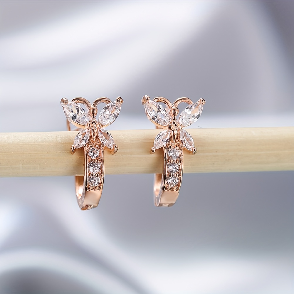 E-shop Ein Paar modische Palast-Stil kleine exquisite Schmetterlings-Design Synthetische Zirkonia Ohrringe, Herren Ohrringe, Schmetterlings Ohrringe,
