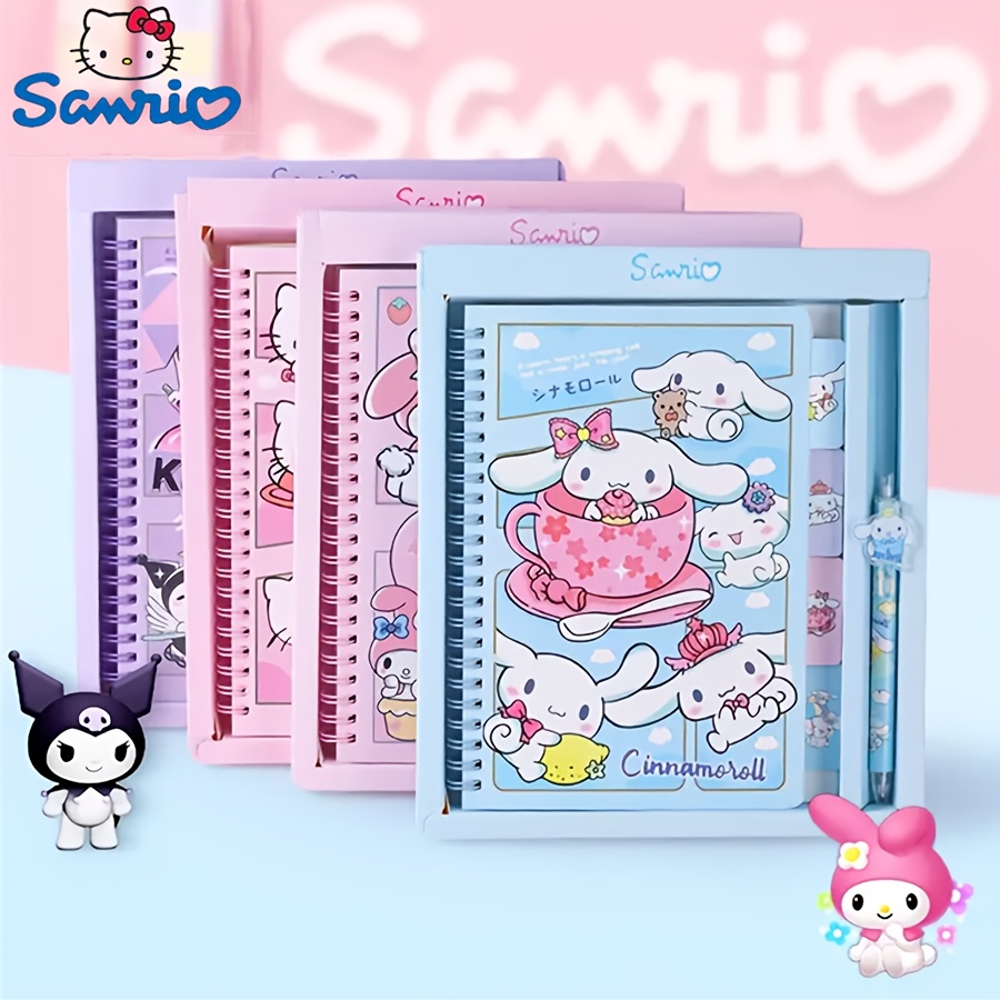 

Sanrio Hello Kitty Melody Kuromi Cinnamoroll Notebook & Pen Set, Cartoon Handbook Gift Box, Cute Notepad Portable Set, Good-looking Notepad, Gifts For Girls, Christmas, Birthday Gifts