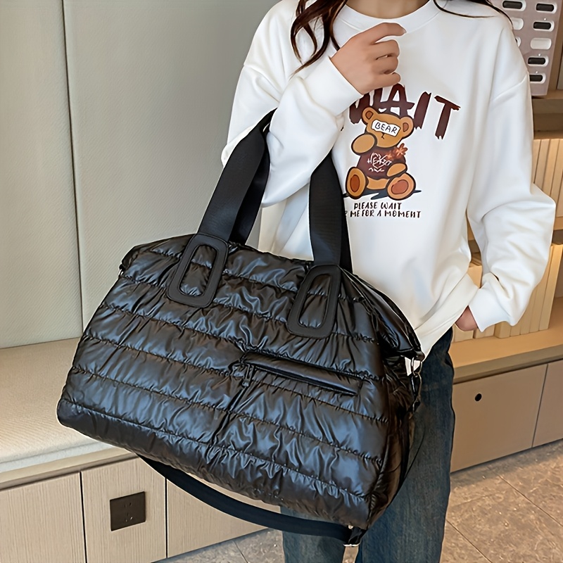 elegant silver nylon gym bag women tsa approved durable Temu Ireland