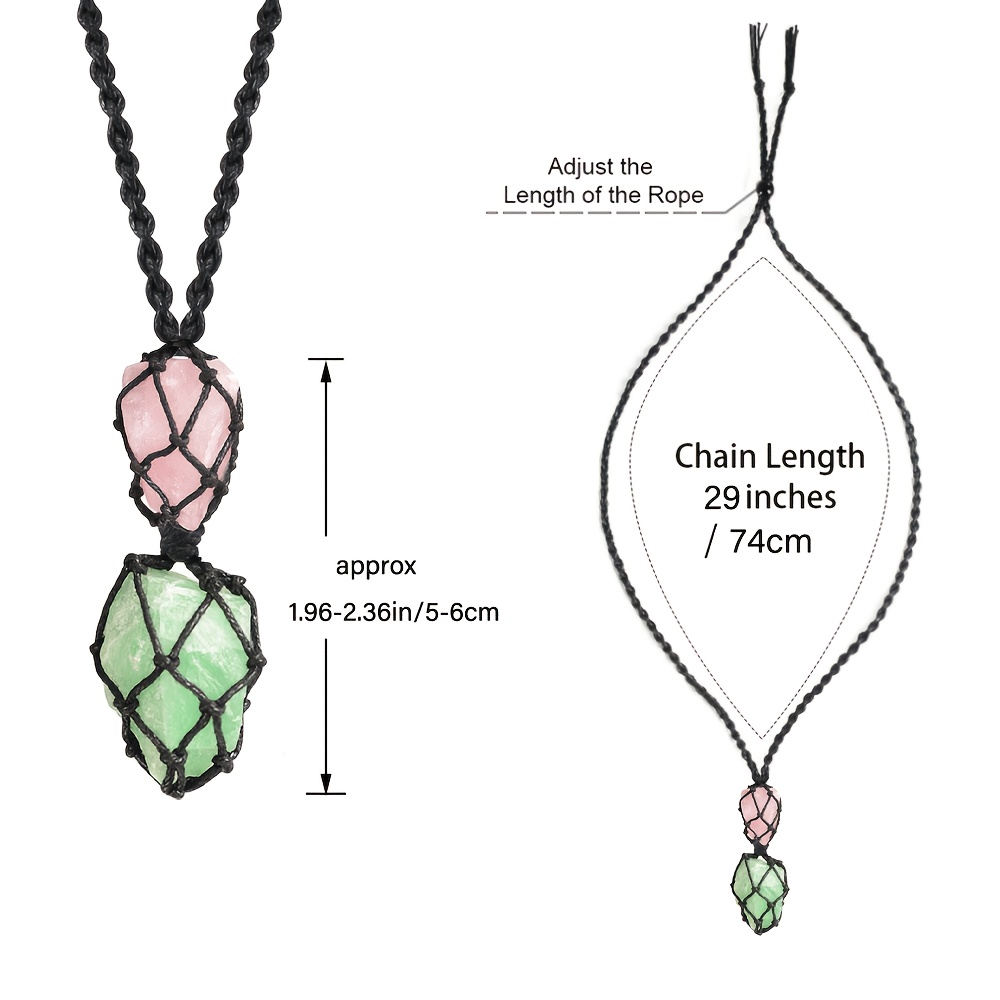 Handmade Bohemian Natural Amethyst Pendant Necklace, Adjustable Length