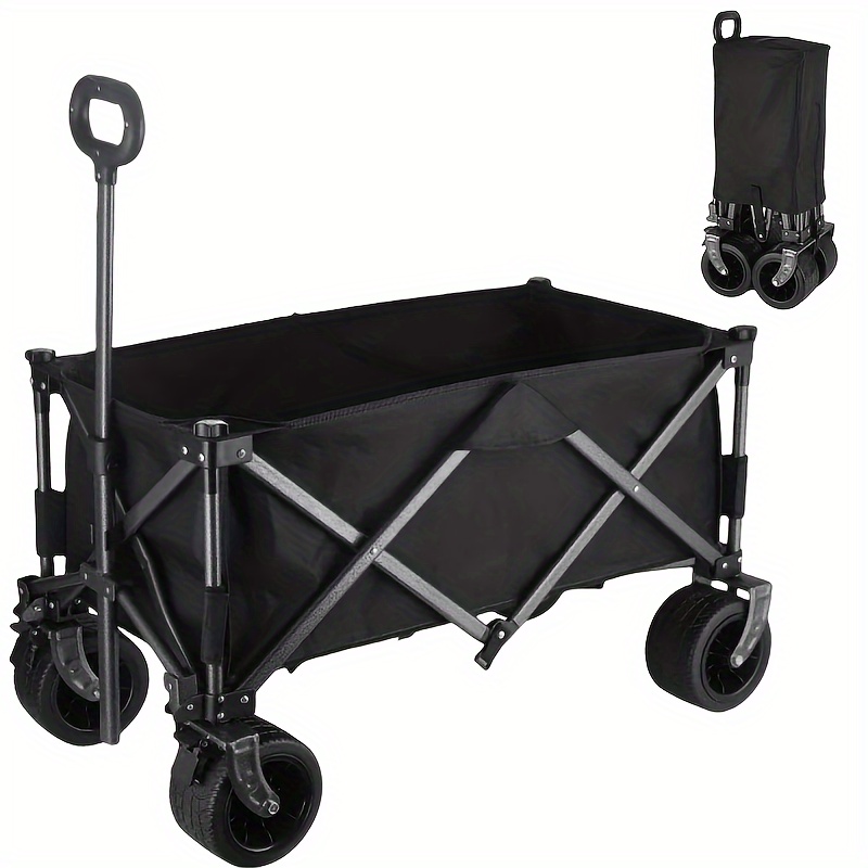 Folding Trolley, Outdoor Camping Barbecue Trolley Wagon Cart With Wheels,  For Shopping Beach Camping Picnic Fishing