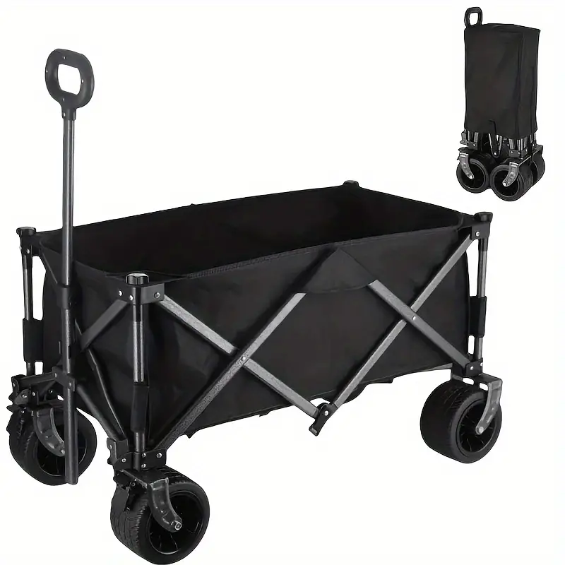 Folding Trolley Outdoor Camping Barbecue Trolley Wagon Cart With