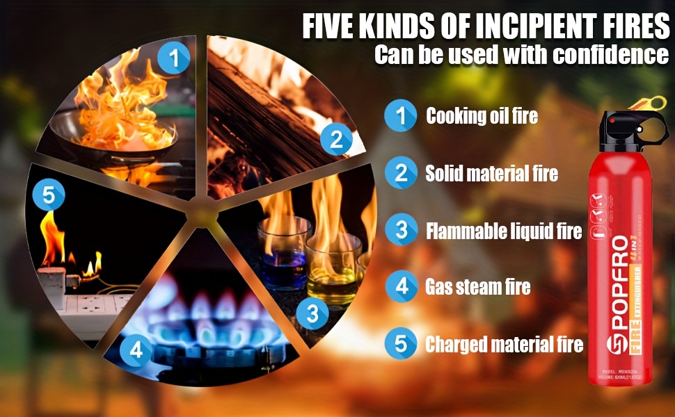 Portable Fire Extinguisher | Home, Garage, Kitchen, Four-in-One Fire Extinguisher | for Electrical, Textile And Oil Fires | Non-toxic, Easy to Clean | Wall-mounted 11 Portable Fire Extinguisher | Home, Garage, Kitchen, Four-in-One Fire Extinguisher | for Electrical, Textile And Oil Fires | Non-toxic, Easy to Clean | Wall-mounted