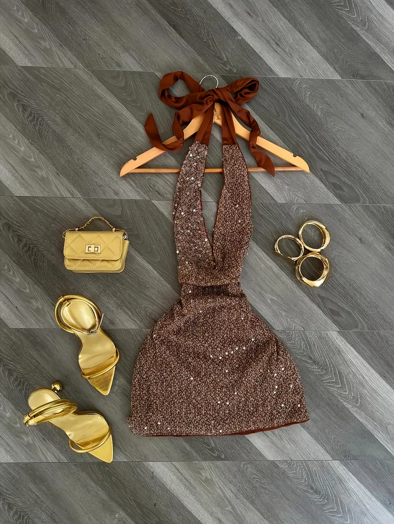 vintage elegant sequin halter neck womens dress - Temu Mauritius vintage elegant sequin halter neck womens dress - Temu Mauritius