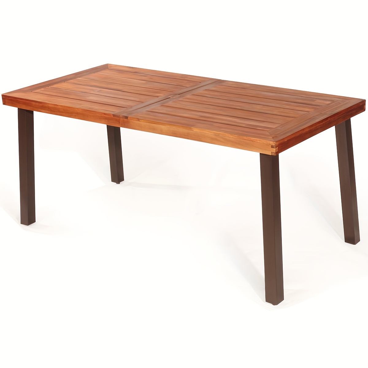 

1pc Dining Table, Rectangular Acacia Wood, Rustic Furniture, Indoor &outdoor
