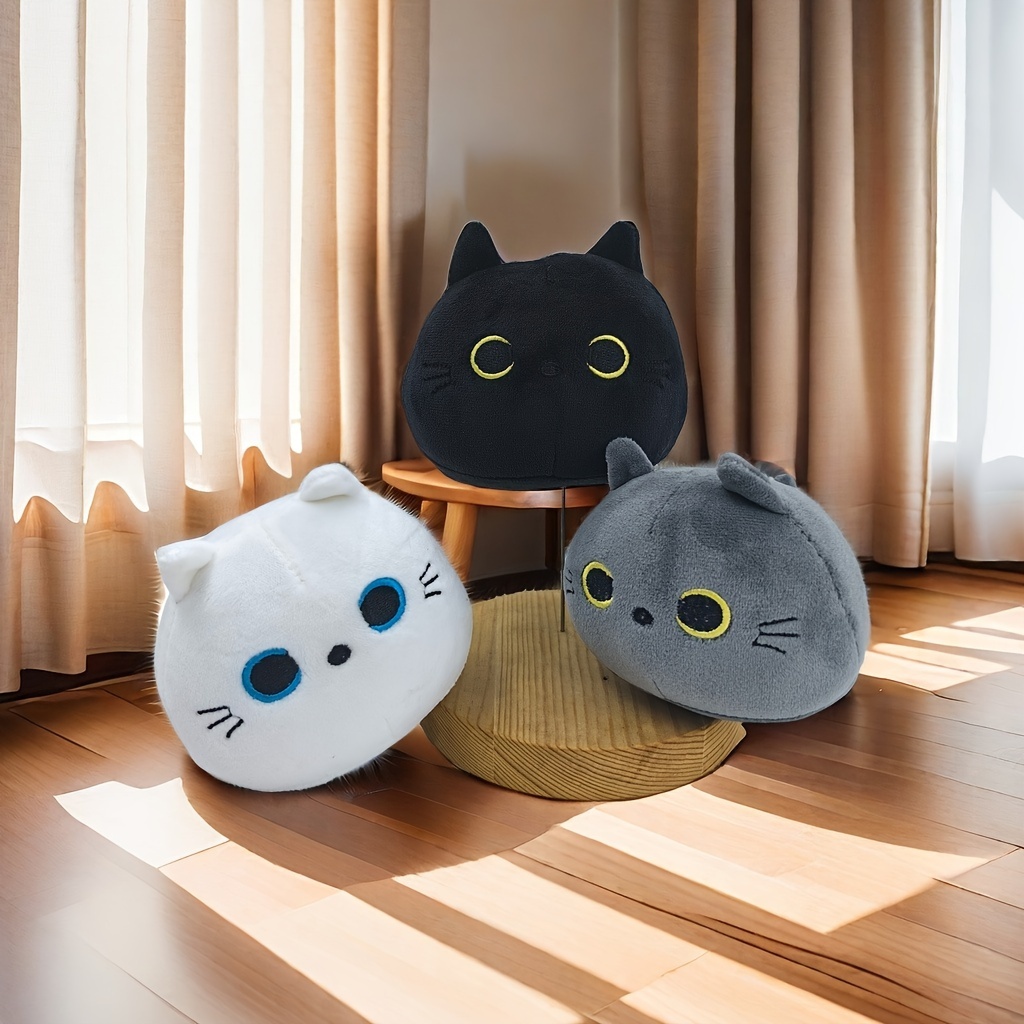 adorable plush cat doll set black white gray perfect gift Temu