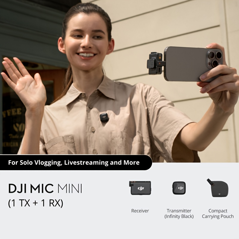 dji mic mini wireless microphone system compact transmitter and receiver usb c charging wireless   rechargeable battery ideal for vlogging and travel mini microphone wireless dj