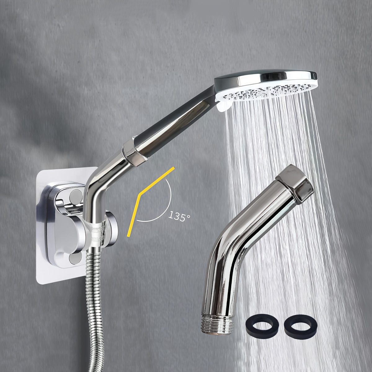 TEMU 1pc Extensor de de ducha giratorio para rociador superior de ducha Barra de extensión Conector de ducha de Giratorio Ajustador de . para uso en