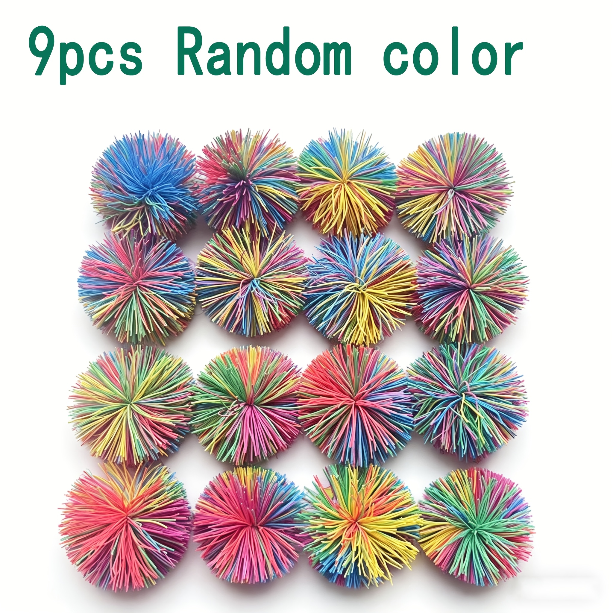 Rainbow Rubber String Stretchy Balls Set