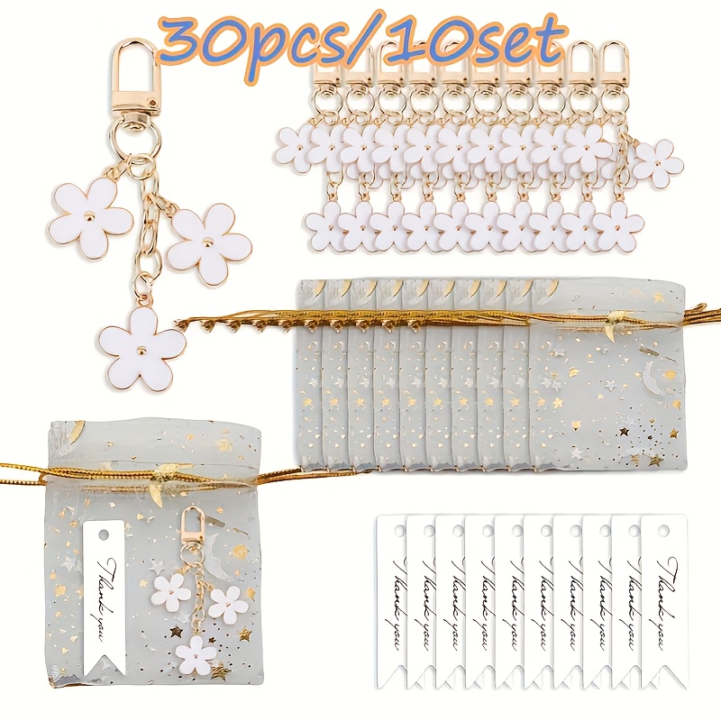 TEMU 30pz/10set Portachiavi a Fiori, in , per Decorare Zaini o Coperture per Auricolari. Questi Incantevoli Accessori per Donne e Ottimi per Acquisti