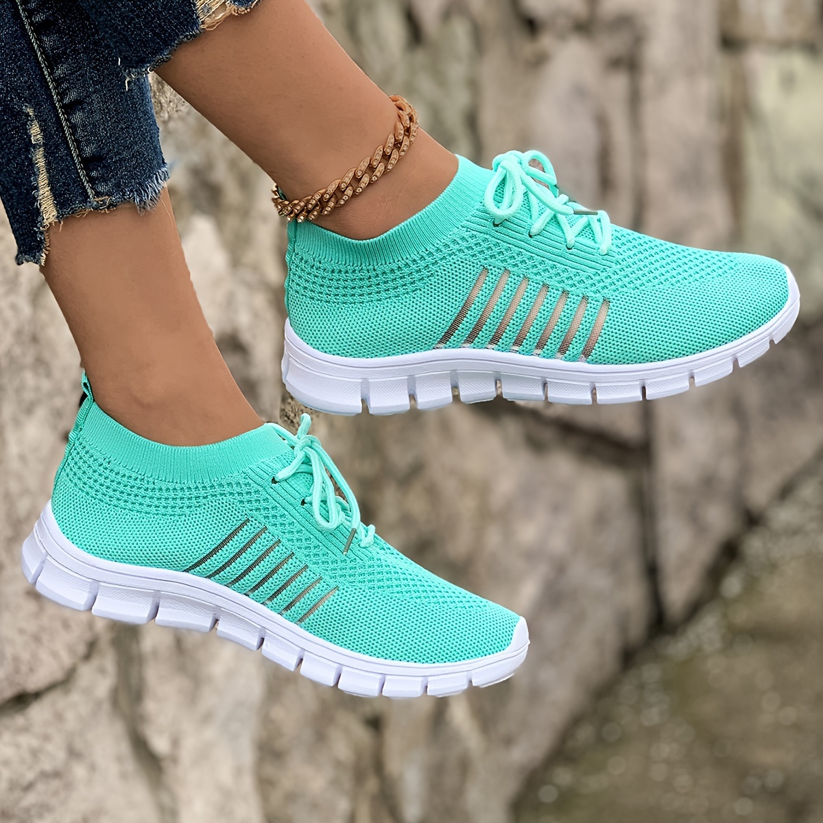 PMUYBHF Womens Sneakers Size 8 Wide Width Women Sports Shoes Fashionable  New Pattern Color Blocking Mesh Breathable Lace Up Flat Comfortable Running