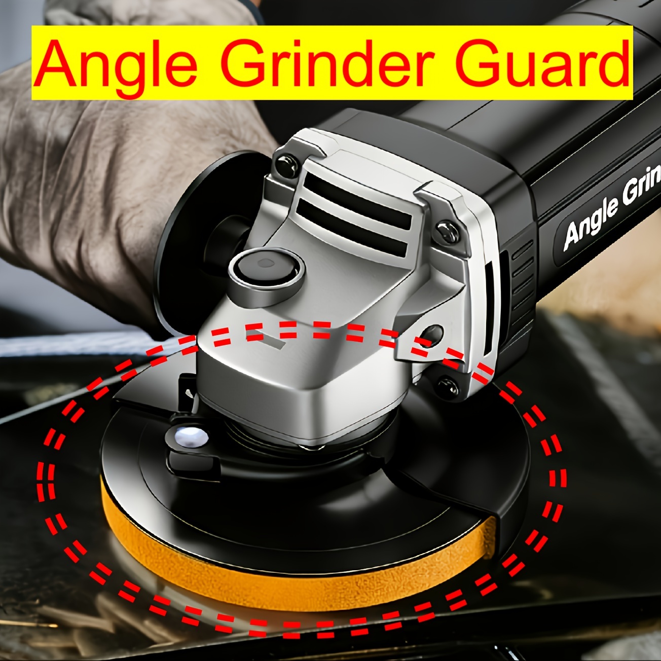 TEMU 135mm Ultra-large Angle Grinder Quick-release Guard, Extra-large Size, Suitable For Larger , Adjustable Quick-release Style Safety Cover