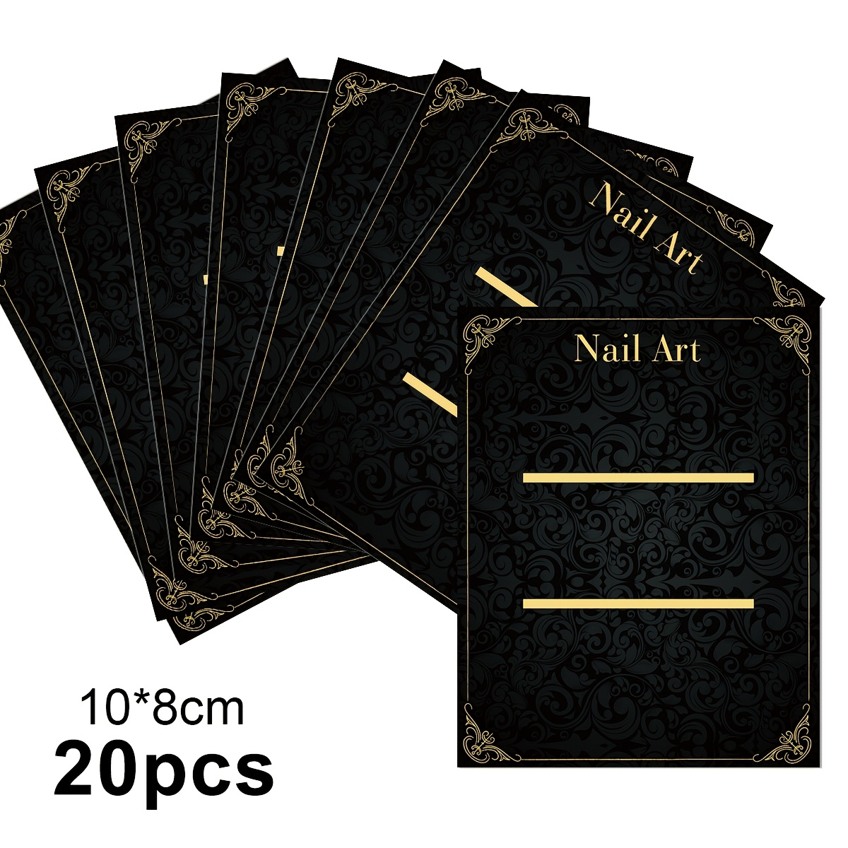 TEMU 20 stuks Nail Art Display Kaart Handgemaakte Nagels Pakket Board Professionele Press-On Nagels Verpakking Kaart Nagelie Papier Organizer Kaart