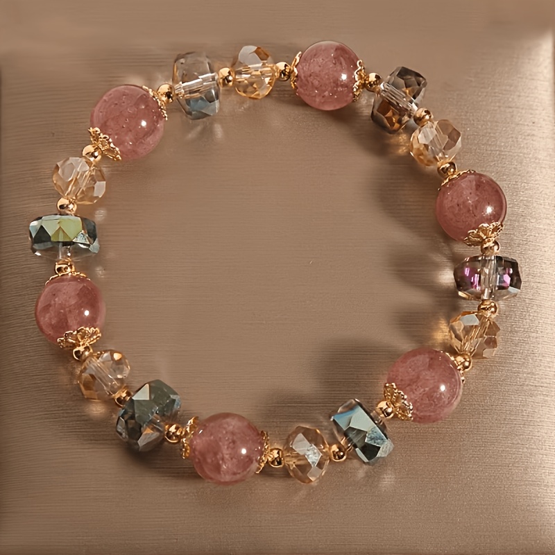 4pcs Bohemian Style Amethyst Beaded Bracelet Set with Dangling Charms